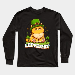 Leprecat Funny Cat St. Patricks Day Long Sleeve T-Shirt